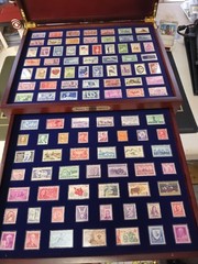 Historic Stamps of America Collection in Wood Display Box – Never Hinged