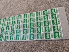 *** 50 2nd Second Class Stamps Unfranked Barcoded Genuine with Original Gum ***