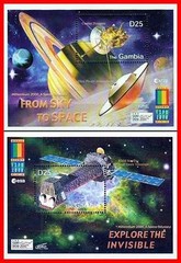 GAMBIA = EXPO 2000 x2 S/S MNH ** SPACE & ASTRONOMY (SATURN), TELESCOPE