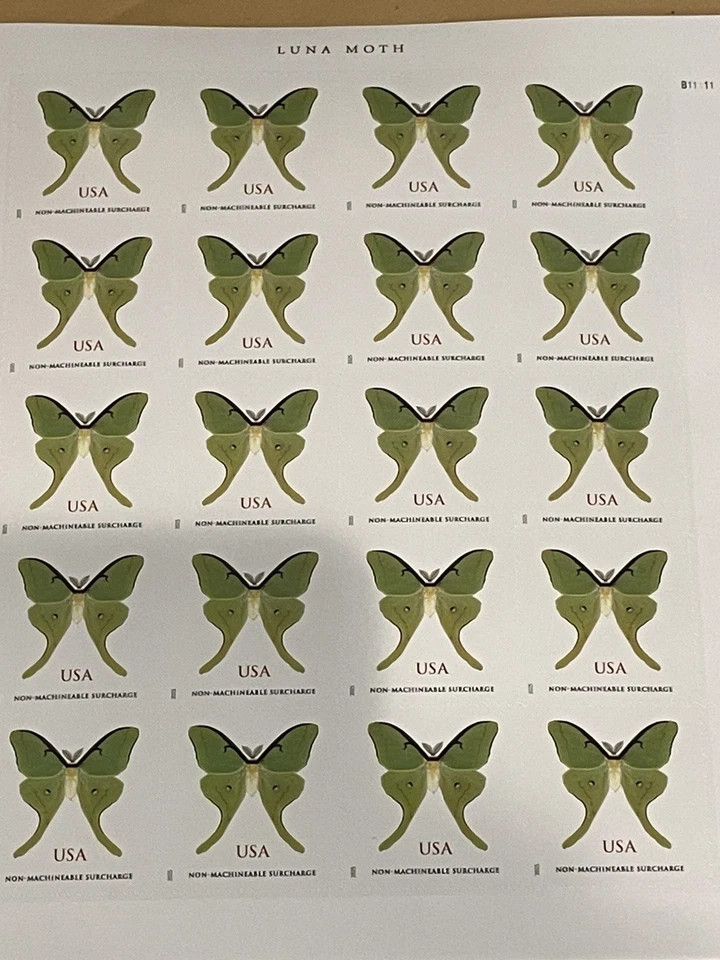 USPS Postage Stamps Sheet of 100 Non Machinable LUNA MOTH