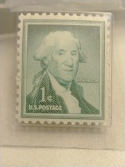 Uncirculated 1954 George Washington 1 ¢ Cent Stamp Rich Green Color Original Gum