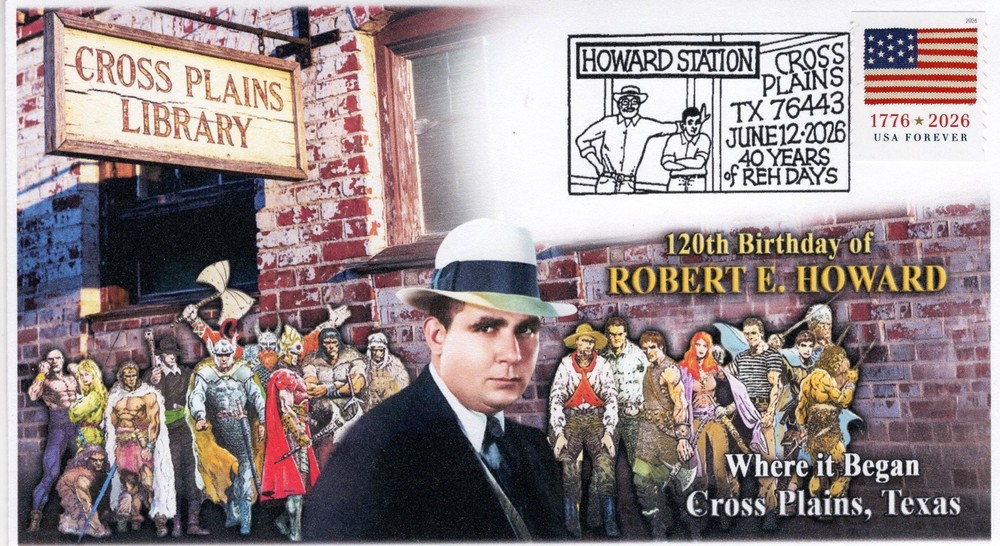 26-234, 2026, Howard Days Event Cover, Pictorial Postmark, Robert E. Howard, Cr