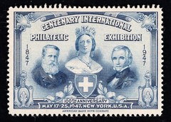US 1947 Centenary International Philatelic Exhibition Poster Stamp NY – BLUE