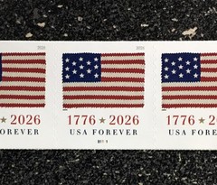 2026USA Forever US 1776 Flag – PNC Plate (#B1111) Coil Strip of 5 (BCA)