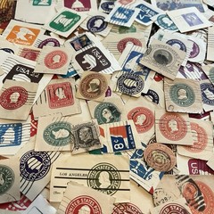 USA SQUARES CUT-OUT LOT! GREAT VINTAGE ASSORTMENT!