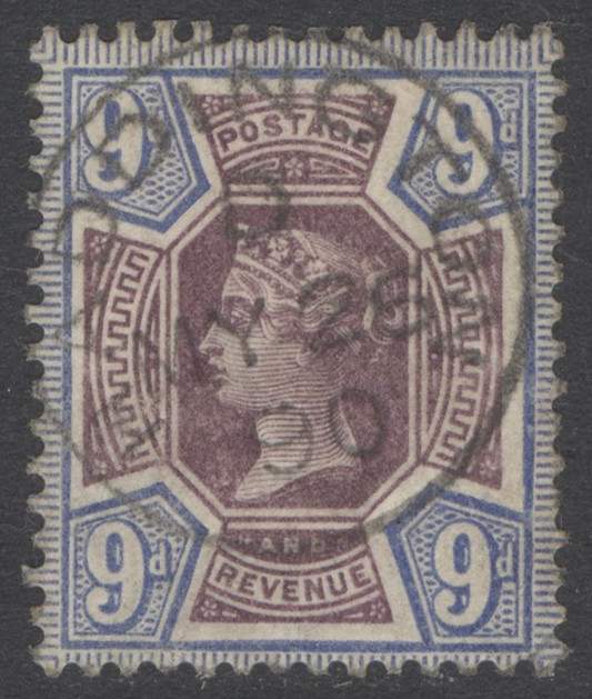 SG 209 9d dull purple & blue. Very fine used with an upright Haddington, May…