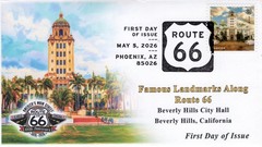 26-181, 2026, Route 66, Complete Set (8 covers), FDC, Pictorial Cancel