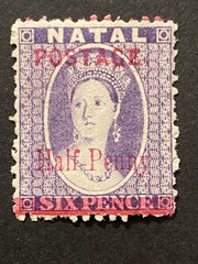 NATAL, MINT, #62, Original Gum, Hinge Remnant