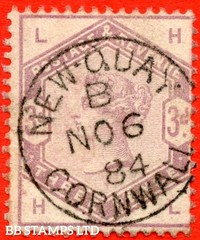 SG. 191. K21. ” HL “. 3d Lilac. A super upright ” 6th November 1884 NEWQU B67161