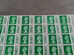 * * 50 2nd Second Class Stamps Unfranked Barcoded Genuine With Original Gum * *
