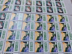 ** 100 × 2nd Second Class Stamps Unfranked Barcoded Genuine With Original Gum **
