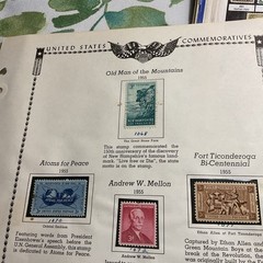 U.S.-(-1955-1956-)-HISTORICAL EVENTS-lot Of 12- Stamps-ON ALBUM PAGE-USED-#30