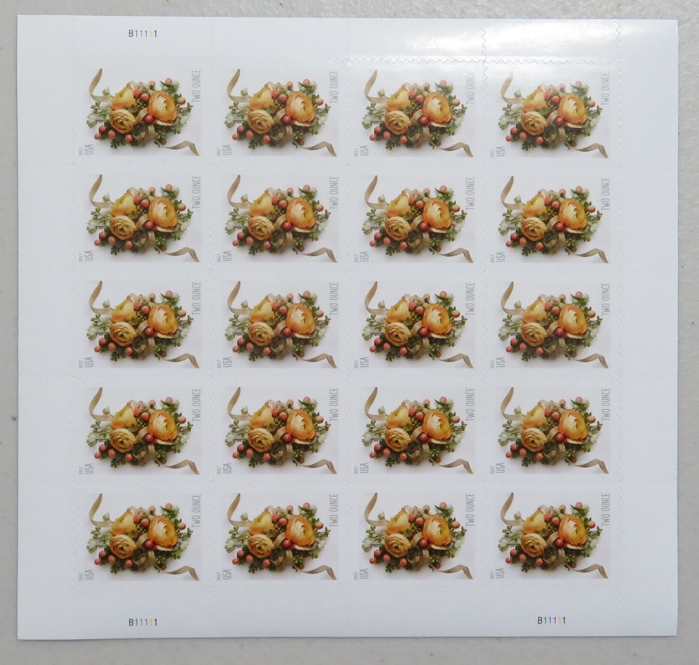 Celebration Corsage Wedding Sheet of 20 2 Ounce Forever Stamps 2017 MNH #5200