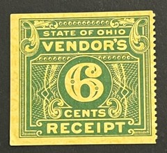Travelstamps: US Stamps State of Ohio Vendor’s Receipt Tax 6 Cent Mint MNH OG