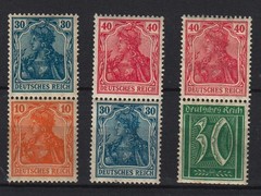 GERMANY REICH GERMANIA ZUSAMMENDRUCKE SMALL COLLECTION MINT (24)