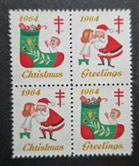 1964 American Lung Association Christmas Seal # WX 220 Block of 4 MNH
