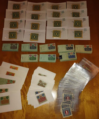 State of Ohio, Prepaid Sales Tax stamps many with Vendor Stub large lot