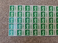 *** 50 2nd Second Class Stamps Unfranked Barcoded Genuine with Original Gum ***