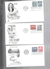3 1950’s Liberty Series FDC’s; Art Craft cachets; Scott 1038/1047/1056