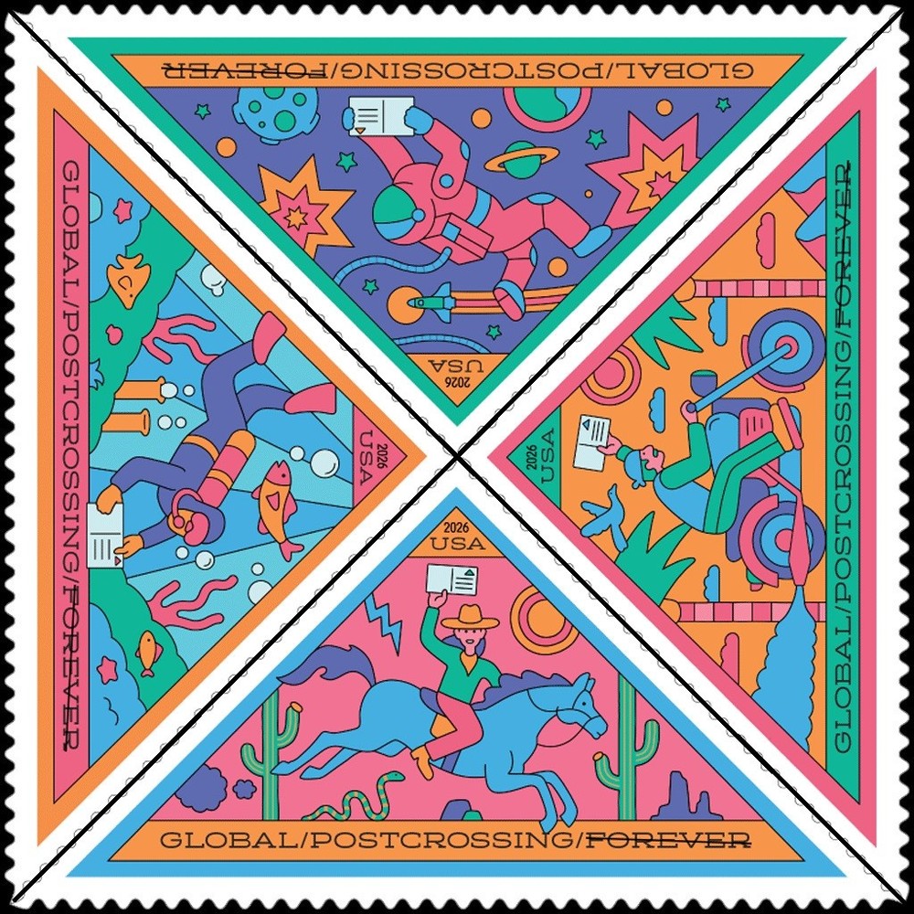 *NEW* 2026 Post Crossing (Intl. Rate – Singles Set of 4) MNH – *(After 5/26/26)*