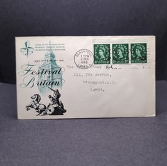 Festival of Britain 1952 Philatelic Cover Blackpool Postmark 1½d Wilding Stamps