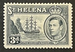 Travelstamps: 1938-42 St. HELENA STAMPS Sg 135a 3d, Mint, Original Gum, Hinged