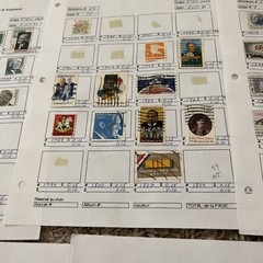 AMAZING USA STAMPS LOT ON BOISBRIAND QUEBEC AUCTION PAGES, FLAGS, EAGLES ETC. #3
