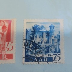 Germany Saar Postage Stamps Used Multi-Color 12pf 45pf 75pf Uncertified