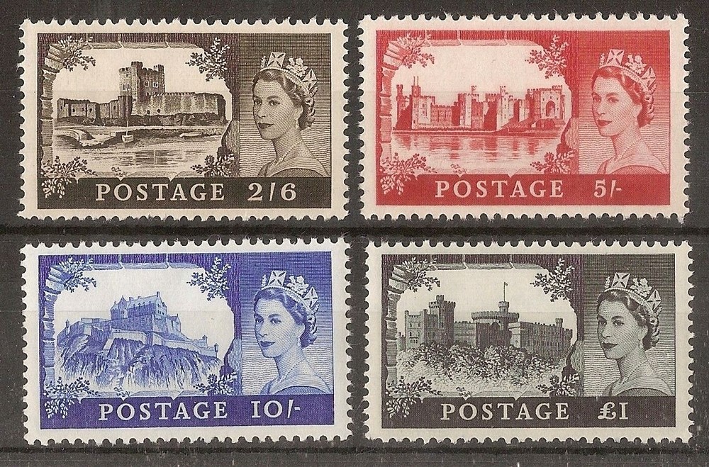 GB 1963 Castles Stamps to £1~4 Values ~BW~595a-598a~with wmk~MNH~UK Seller
