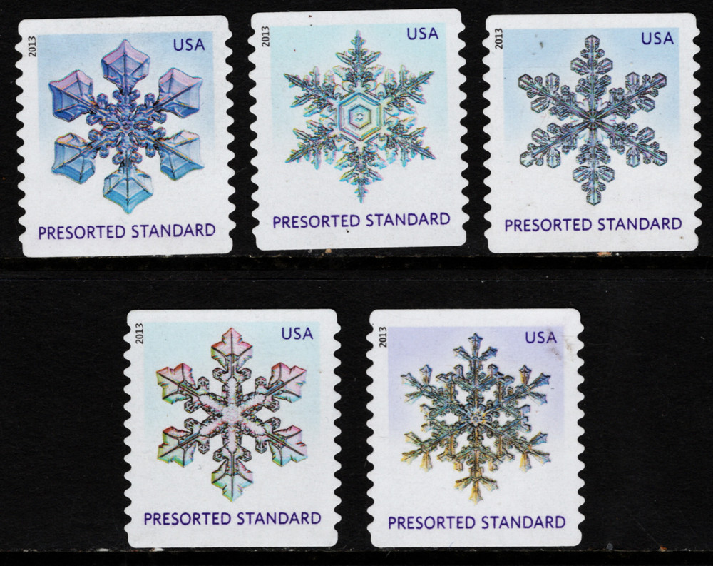 OFF paper #4808-12 Snowflakes (used set of 5) Pre-sorted 2013 _f150