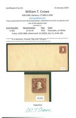 USA Scott# U462, UPSS# 2806, Mint Entire Scarce, Crowe Cert, SCV $500 (57546)