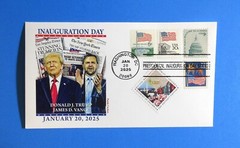TRUMP VANCE 2025 60th PRESIDENTIAL INAUGURATION COMBO PANDA CACHET W/ DC STAMPS