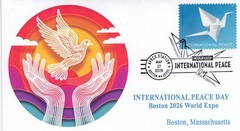 26-230, 2026, International Peace Day, Event Cover, Pictorial Postmark, Boston