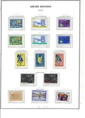 477 United Nations stamps mint from 1971-1997 on album pages all different