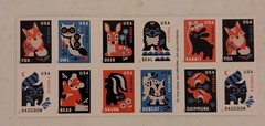 USPS Animal Cubs Forever Stamps Booklet of 20 Wildlife Forest Animals Collectibl