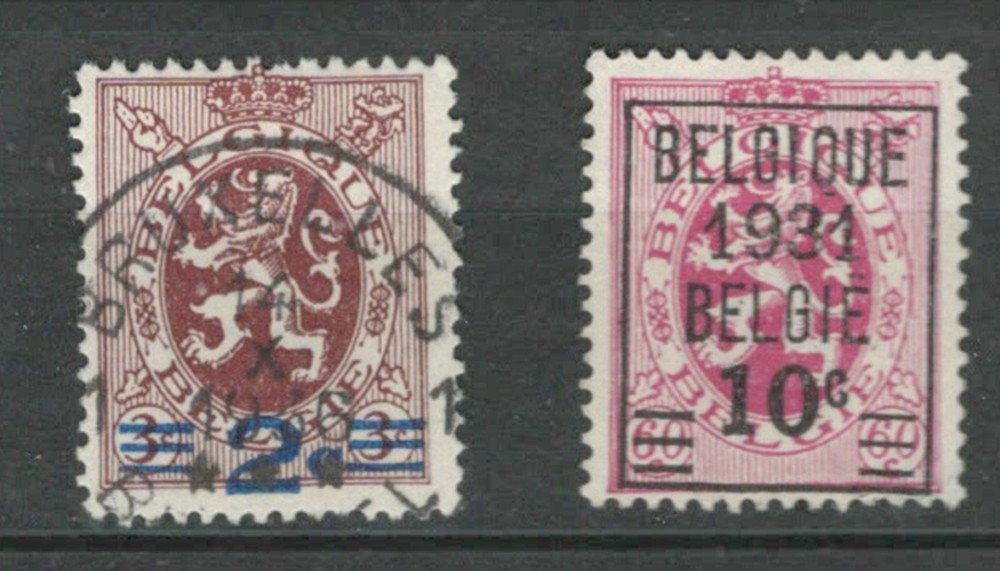 BELGIUM EUROPE CLASSIC NATIONAL EMBLEMS OVERPRINTED USED LOT (BELGE 377)