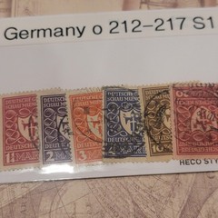Germany Postage Stamp Set O 212-217 S1 Used Multi-Color Uncertified VG