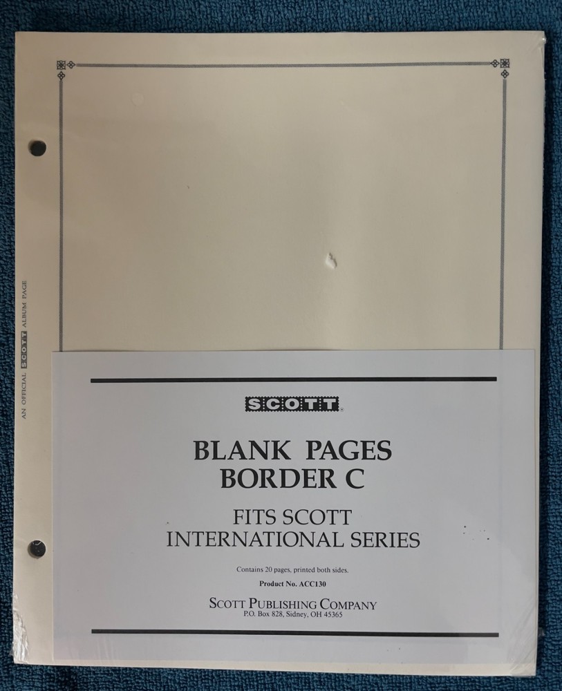 Scott ACC130 Border C International Blank Pages Pack of 20, New (R15-27/2)