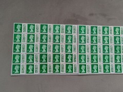 * * 50 2nd Second Class Stamps Unfranked Barcoded Genuine With Original Gum * *