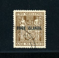 [COOK ISLANDS] 1946 2/6 SG 131 / SC 124a Upright Wmk. / F-VF (used) CA3193