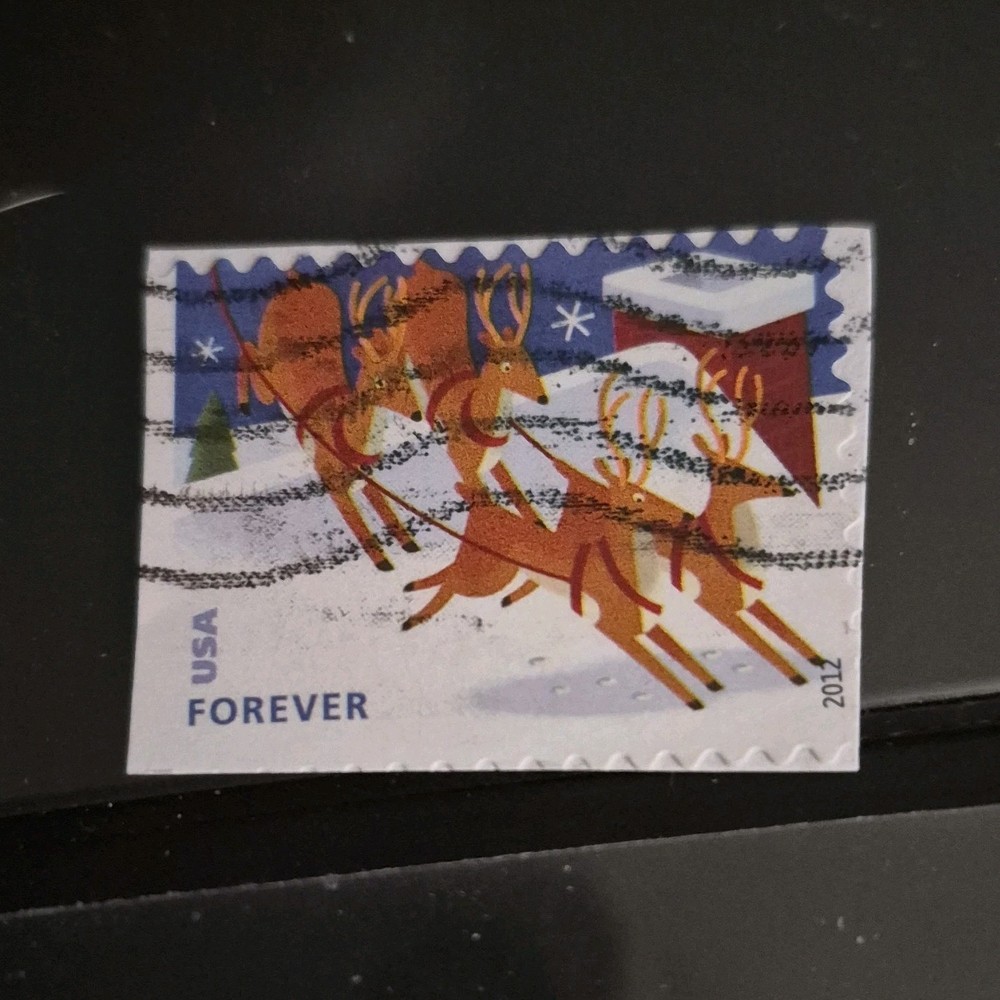Used US Stamp Forever Reindeer Christmas Multi-Color United States 2011-Present