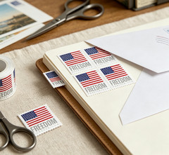 2023 USA Freedom Flag Coil Stamps Red White Blue – 100 Count Roll