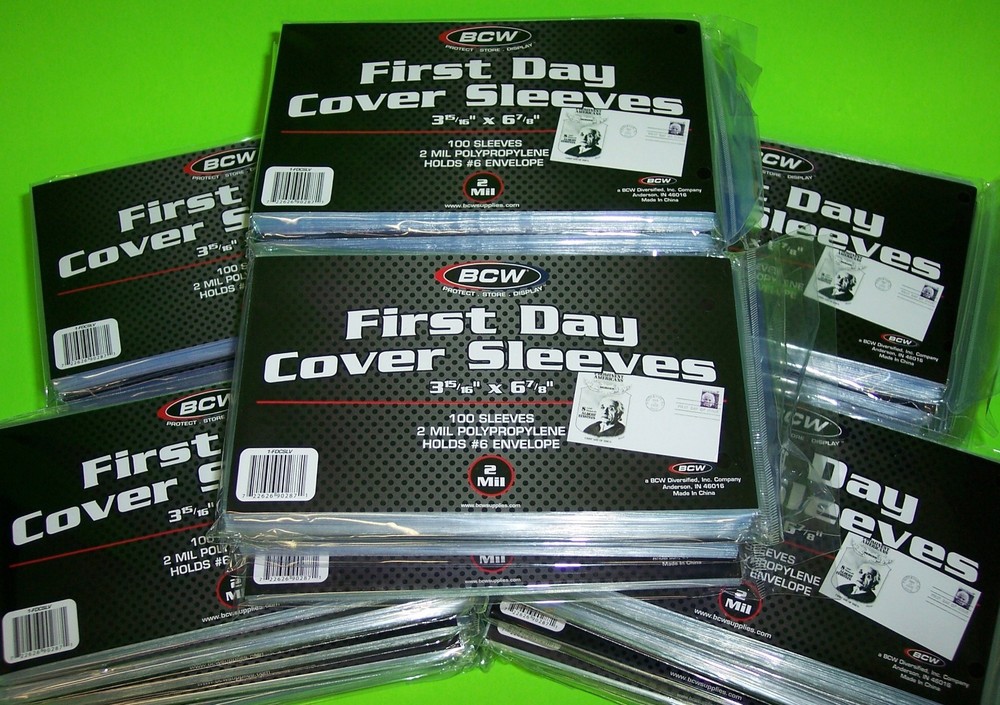 5000 FIRST DAY COVER POLY SLEEVES,2 MIL, HOLDS #6 ENVELOPE, BCW, w/FREE SHIPPING