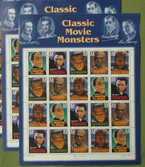 Two Sheets x 20 = 40 of CLASSIC MOVIE MONSTERS 32¢ USPS Postage Stamps 3168-3172