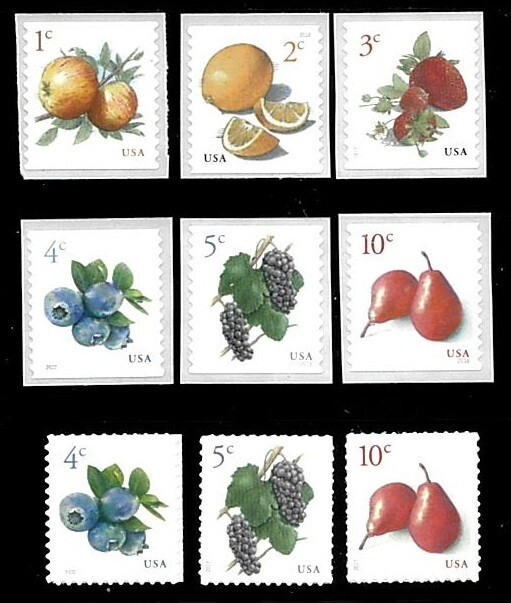 US 2016- 2022 SC#5037 / 5653 FRUIT BERRIES POSTAGE STAMP 9 SINGLE MNH