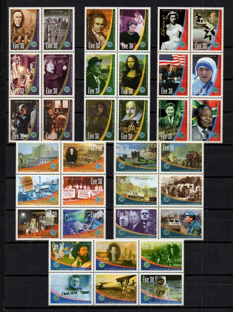 IRELAND, SCOTT # 1217-1222, MNH SET 6 BLOCKS – HISTORICAL EVENTS, MILLENIUM 2000