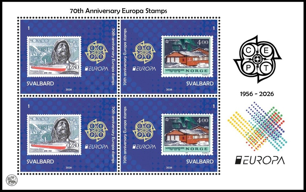 SVALBARD SPITSBERGEN 2026 EUROPA CEPT 70th ANNIVERSARY MNH LOCAL STAMP