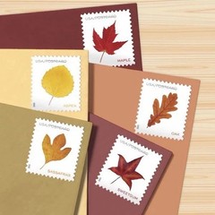2025 USPS SHEET OF 100 POSTCARD STAMPS VIBRANT LEAVES 61¢