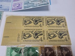 Vintage Postage Stamps Blocks Lot Original Gum And Used Collectible