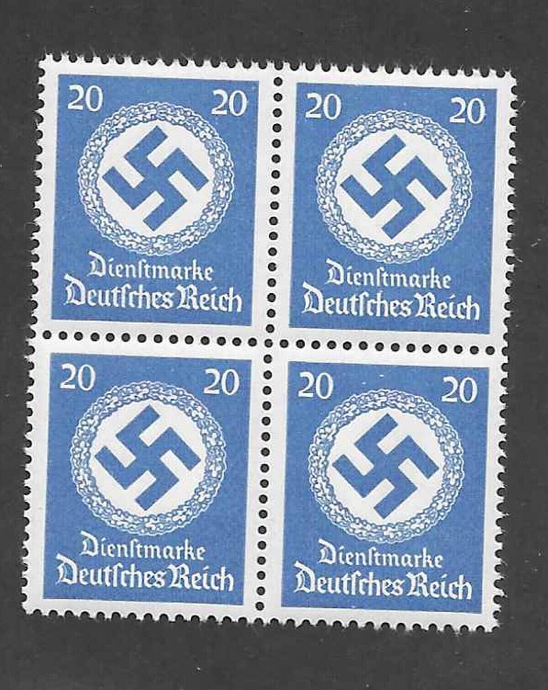 MNH 1942 issue WWII official stamp block PF20 O100 / Third Reich Germany 1942